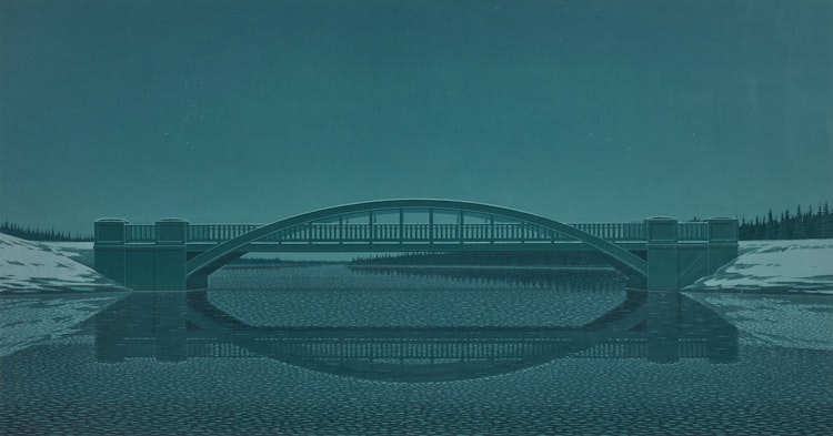 Artwork by Christopher Pratt, The Bridge