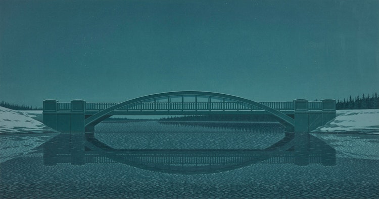 Artwork by Christopher Pratt,  The Bridge