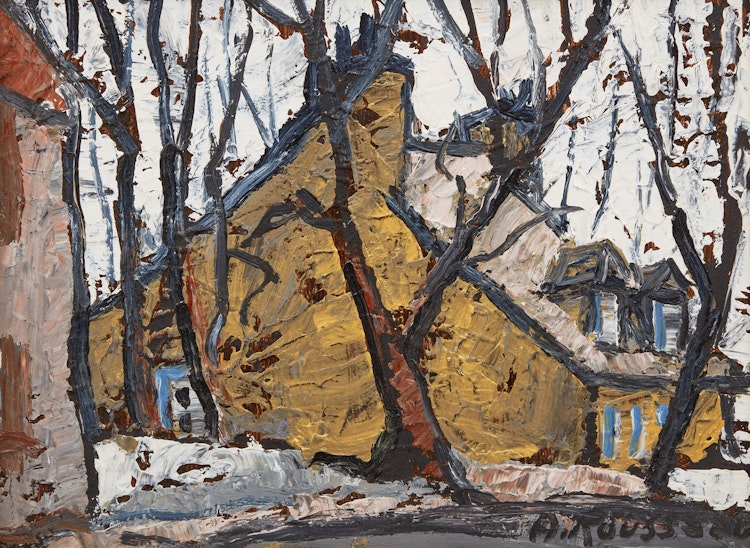 Artwork by Albert Rousseau, House in Winter