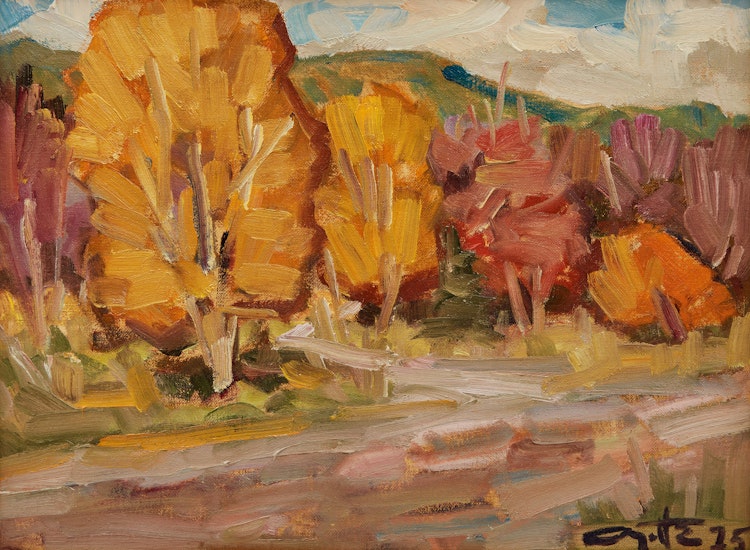 Artwork by Leo Ayotte, Paysage d’automne; Paysage de Gaspésie