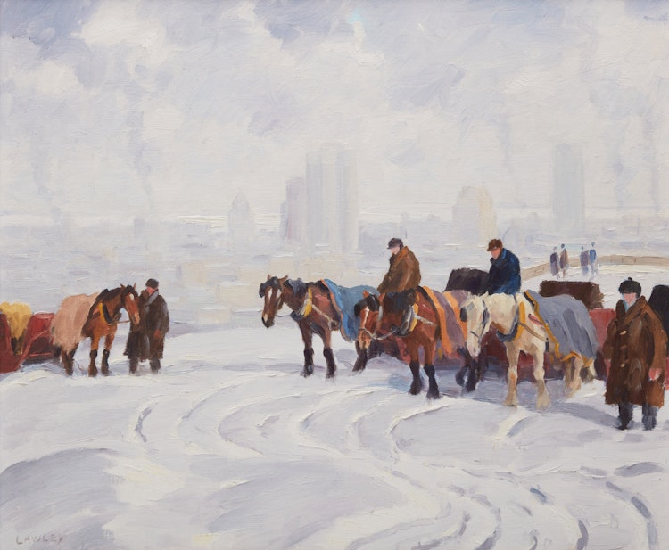 Artwork by John Douglas Lawley, View of Montreal from the Lookout