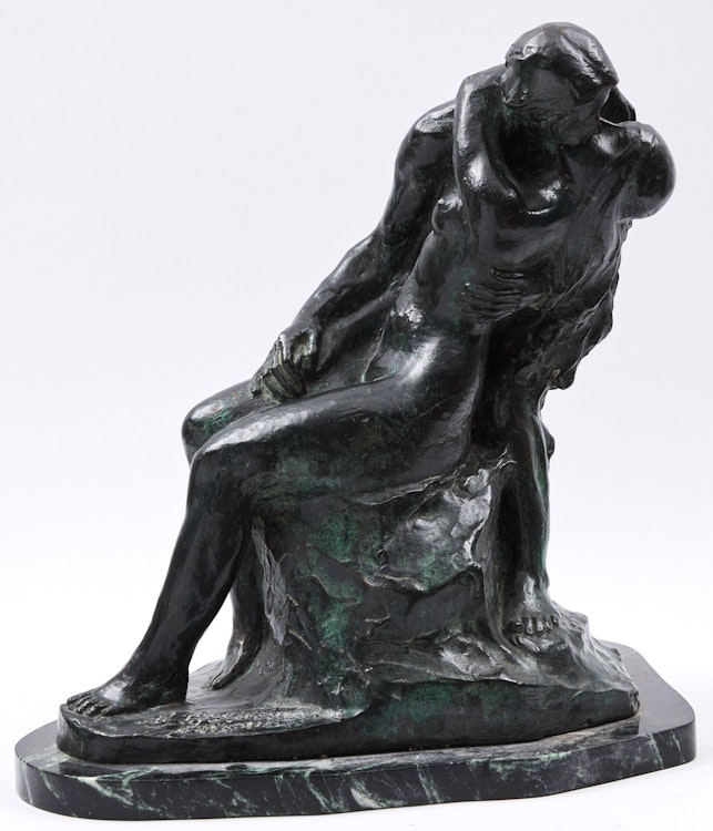 Artwork by Alfred Laliberté, Le premier baiser