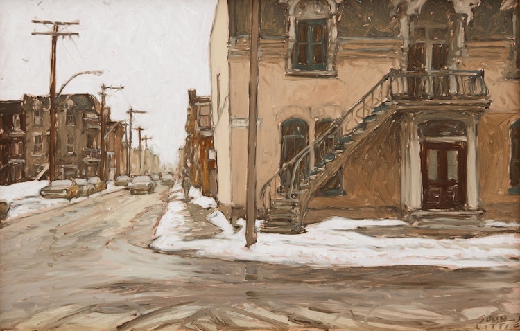 Artwork by John Geoffrey Caruthers Little, Rue de Bullion, Looking West Along Rue Marie-Anne