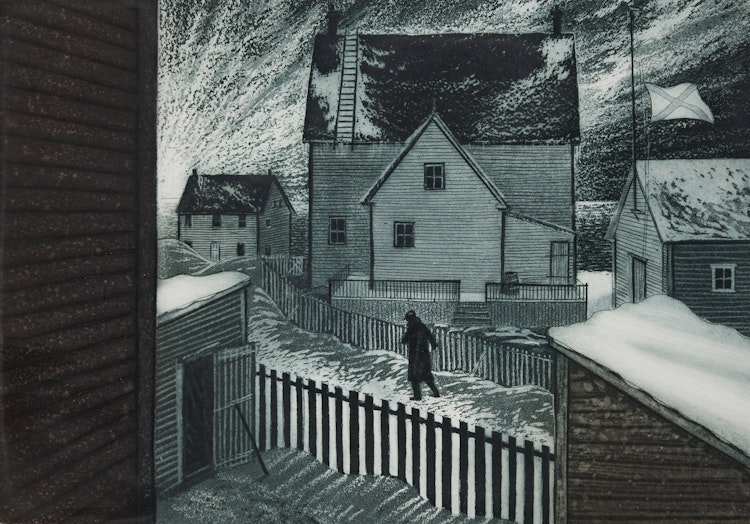 Artwork by David Lloyd Blackwood, Skipper Nat Walking Home