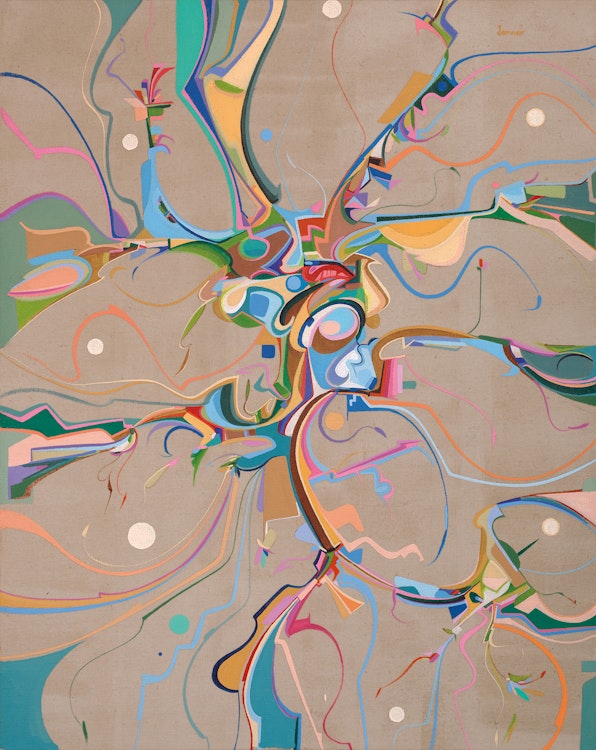 Artwork by Alex Simeon Janvier, Dene (The People)
