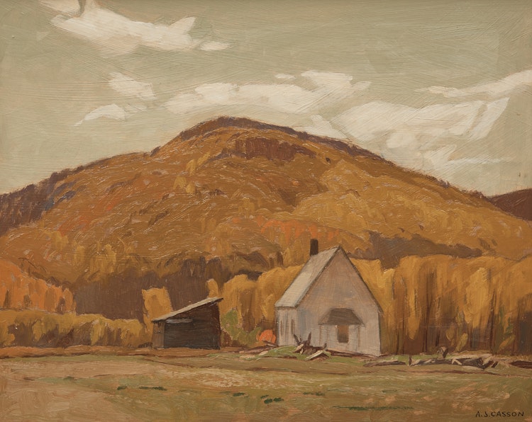 Artwork by Alfred Joseph Casson, Schoolhouse at Halfway Lake