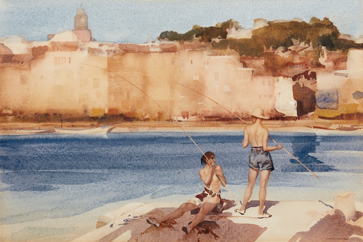 Artwork by Sir William Russell Flint,  Salamanders, St-Tropez