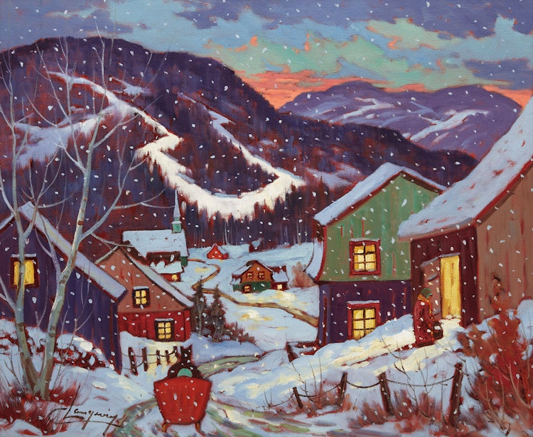Artwork by Claude Langevin, Promenade nocturne