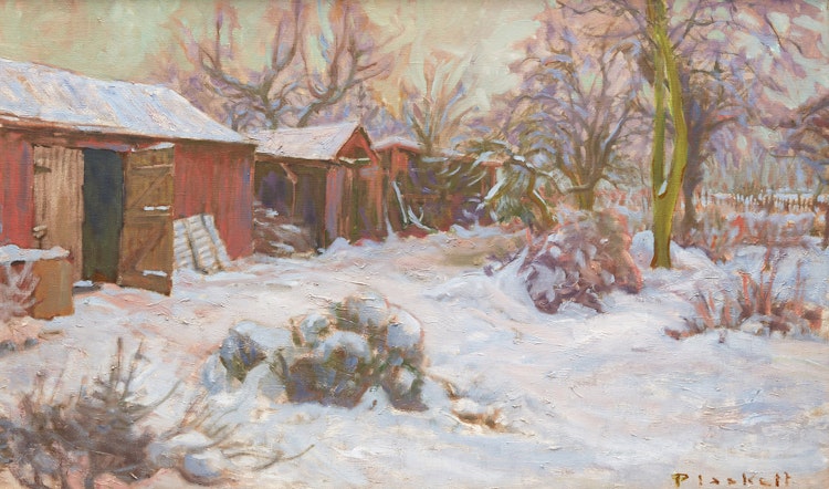 Artwork by Joseph Francis Plaskett, Snow at the Cedars