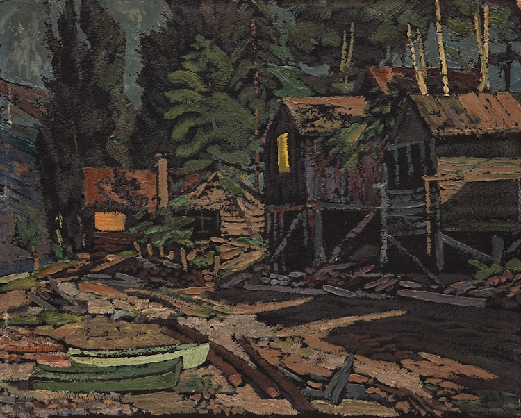 Artwork by Illingworth Holey Kerr, Lake Shuswap, Moonlight