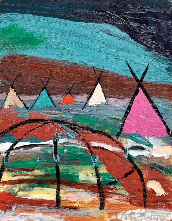 Artwork by Jane Ash Poitras, Untitled #3: Healing Stones
