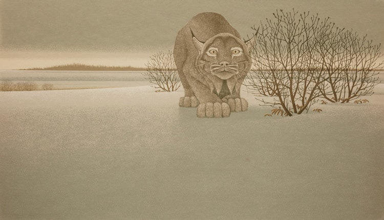 Artwork by Christopher Pratt, The Lynx, 1965