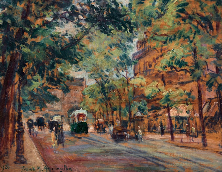 Artwork by Frank Milton Armington, Boulevard St. Michel, Paris