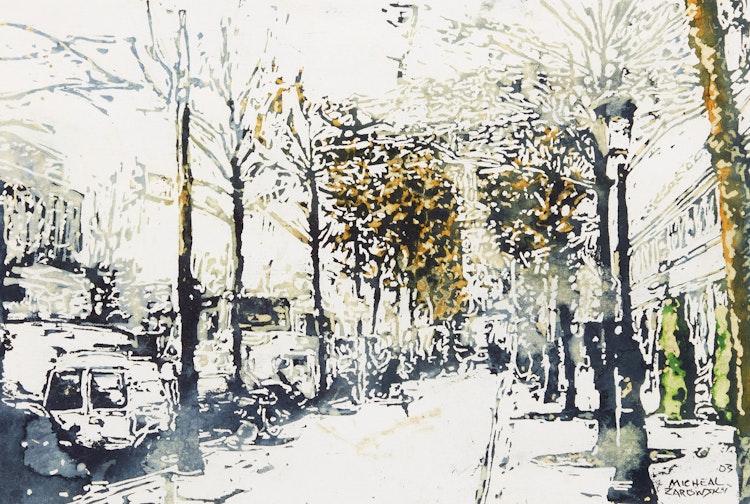 Artwork by Michael Zarowsky, Three Views of Paris