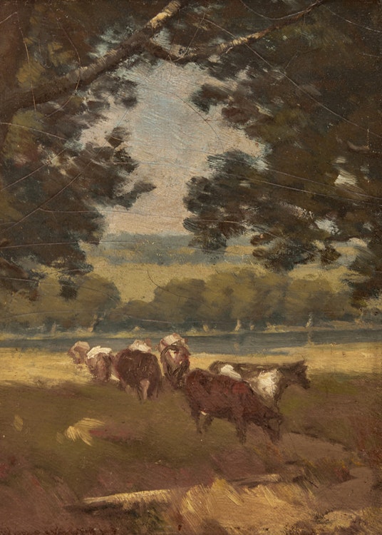 Artwork by Homer Ransford Watson, Untitled (Cows in a Pasture)