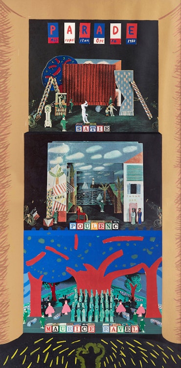Artwork by David Hockney, Parade, Metropolitan Opera (Baggott 109)