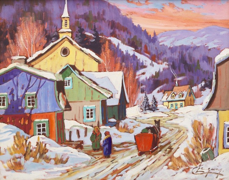Artwork by Claude Langevin, Devant la maison paternelle