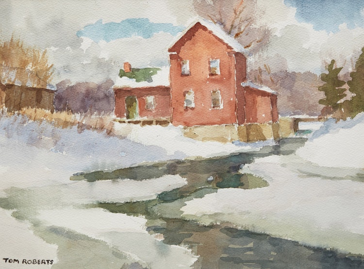 Artwork by Thomas Keith Roberts, Ontario Mill in Late Winter