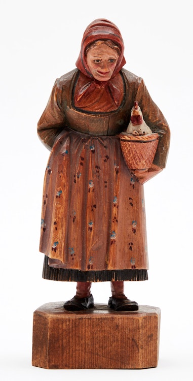 Artwork by Various Artists, Woman with Chicken; Figure of a Man and Woman