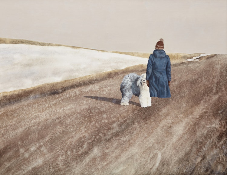 Artwork by Alexandra Haeseker, Dogwalk - The Road Back