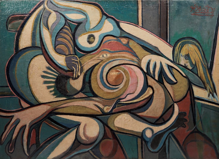 Artwork by Javad Hamidi, Abstracted Figural Composition