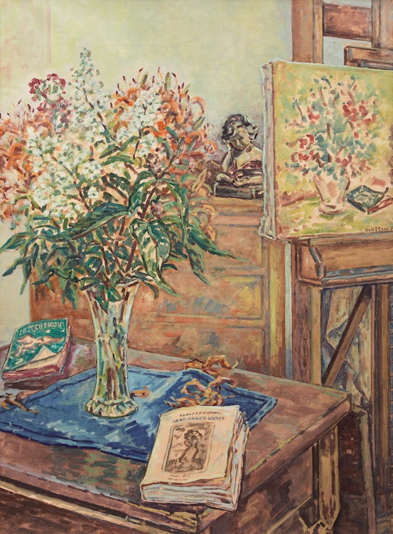 Artwork by Marcella Maltais, Intérieur avec Monet Monsieur