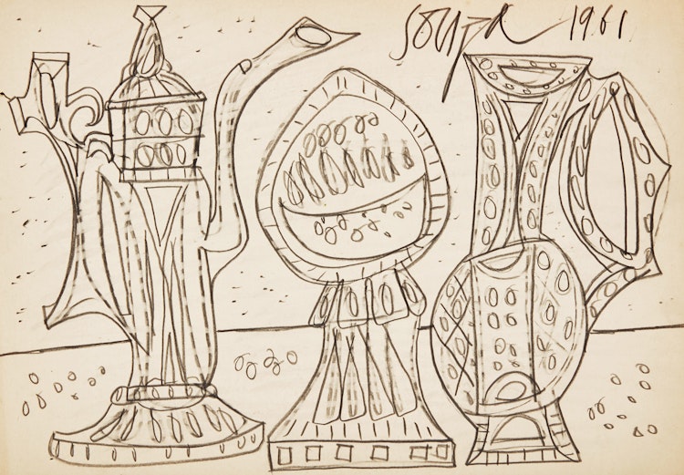 Artwork by Francis Newton Souza, Still Life with Vessels