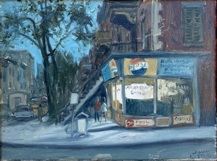 Artwork by John Little, Epicerie Rue Hutchinson Outremont, Montreal, Quebec