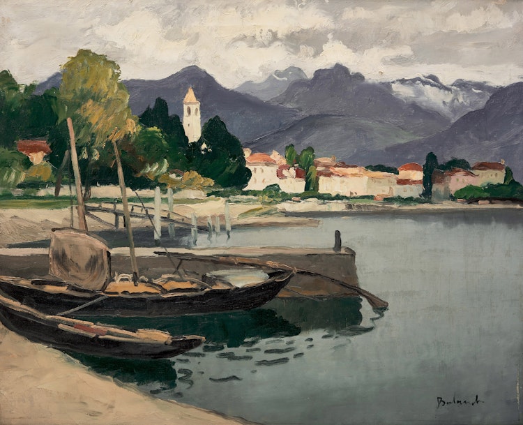Artwork by Gaston Balande, Lago di Como