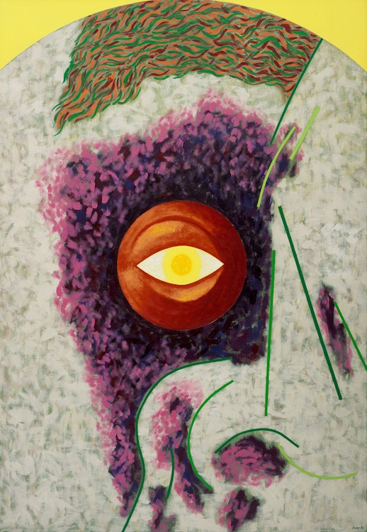 Artwork by Claude Breeze, Man Painting #7, Mystic Eye, 1966