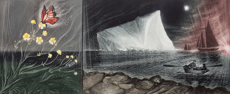 Artwork by David Lloyd Blackwood, His Father Dreams II: Labrador Days