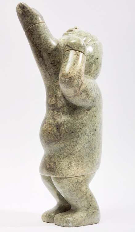 Artwork by Abraham Apakark Anghik, Figure with Arm Raised Toward the Sky