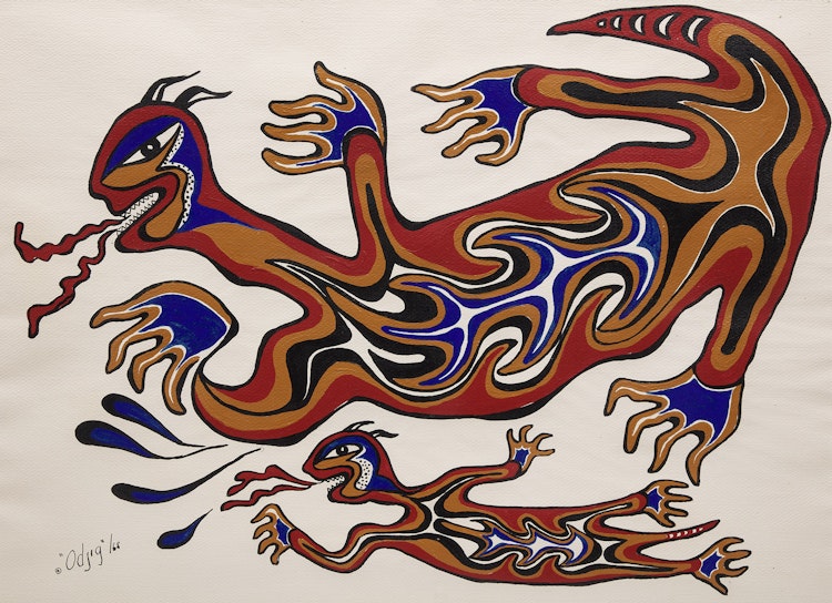 Artwork by Daphne Odjig, Water Spirits