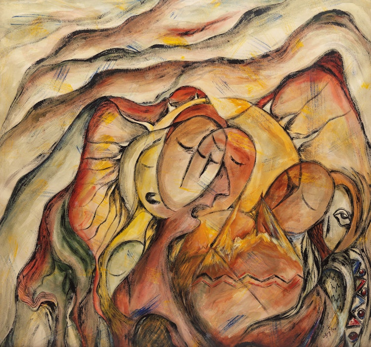 Artwork by Daphne Odjig, Clouds of Memory