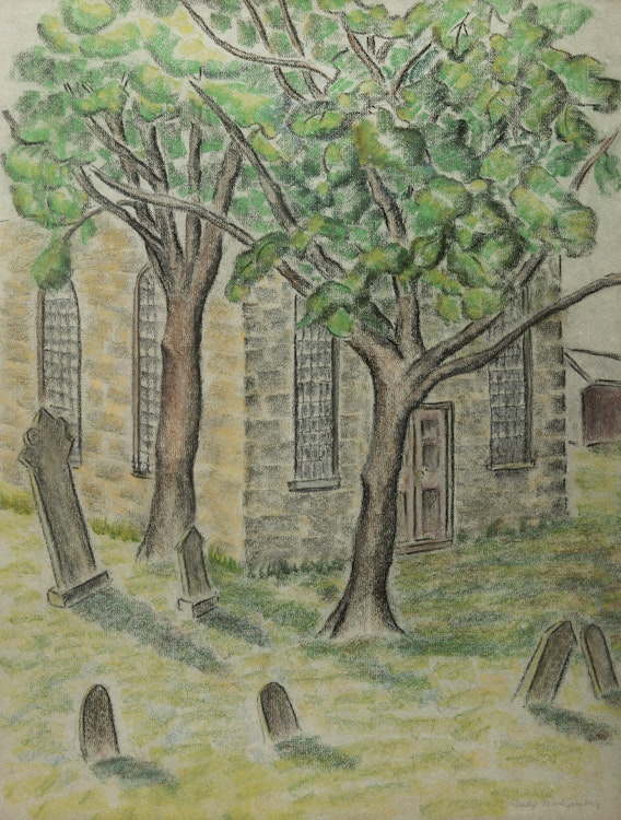 Artwork by Gladys Montgomery, Untitled (Church Yard)