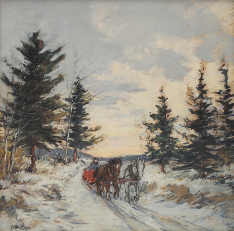 Artwork by Berthe Des Clayes, Winter Sunset