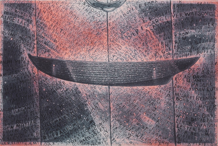 Artwork by David Lloyd Blackwood, Dante's Barque