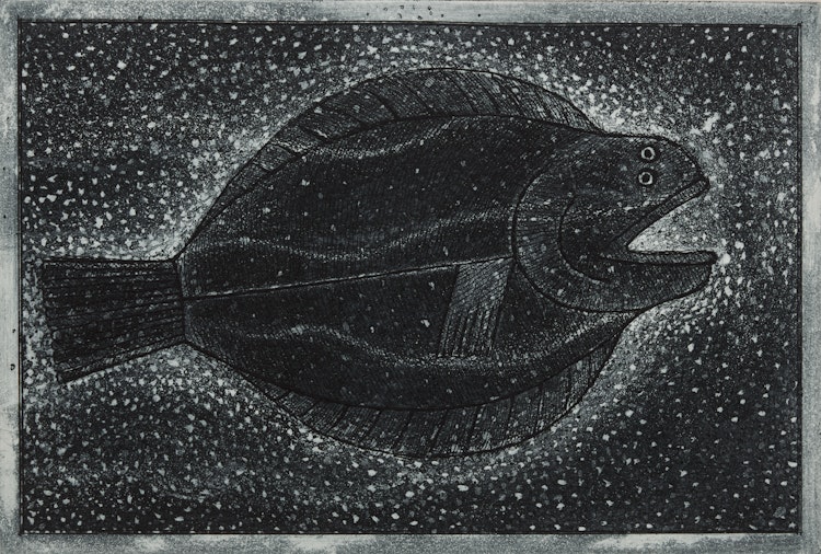 Artwork by David Lloyd Blackwood, Flatty