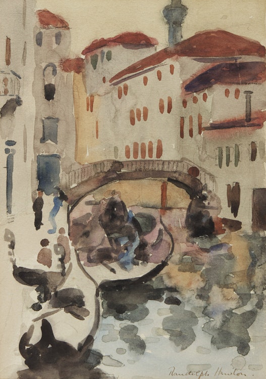 Artwork by Randolph Stanley Hewton, Canal, Venice