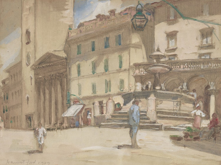 Artwork by Harriet Mary Ford, Italian Hill Town