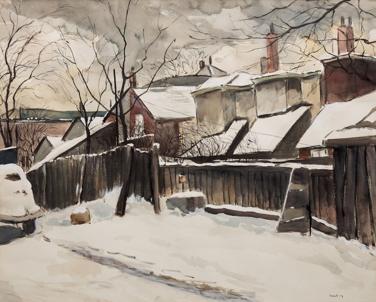 Artwork by Albert Jacques Franck, Lane off Huron Street