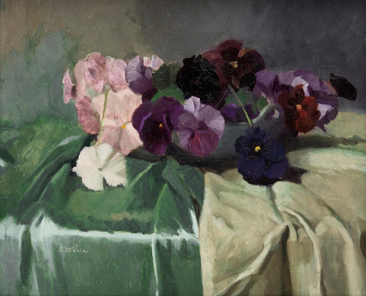 Artwork by Josie Storie, Untitled (Purple Pansies)