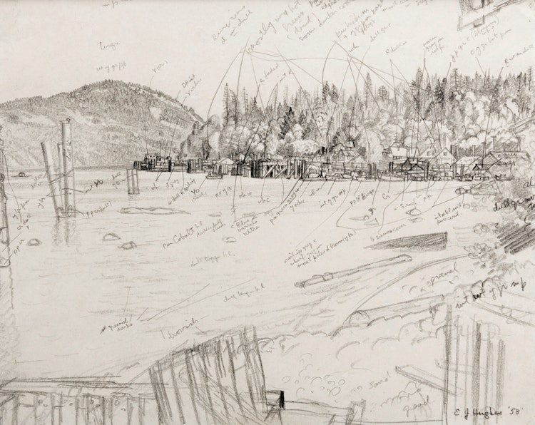 Artwork by Edward John Hughes, Cowichan Bay No.3
