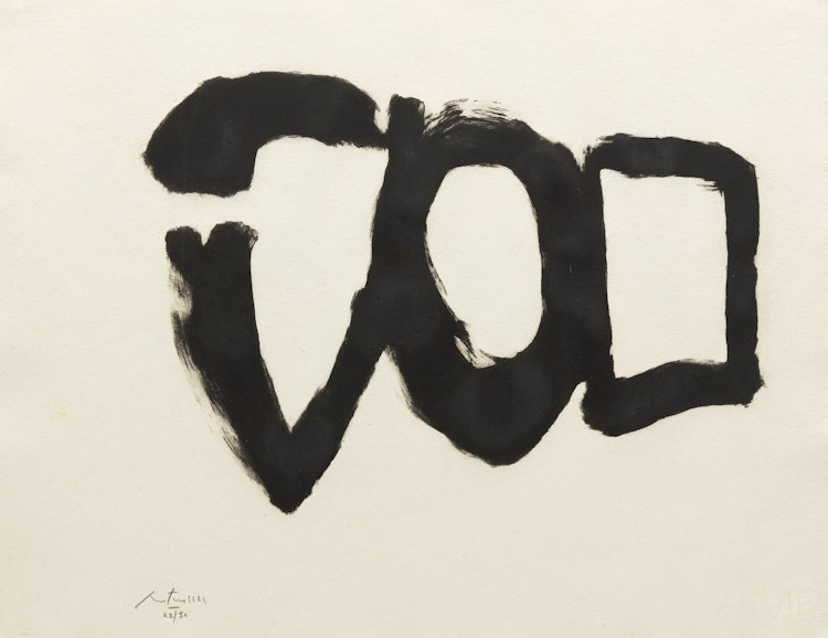 Artwork by Robert Motherwell, Three Forms II (B. 416)