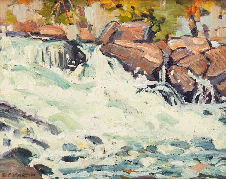 Artwork by Bernice Fenwick Martin, VanKoughnet Waterfall, Muskoka, Bracebridge