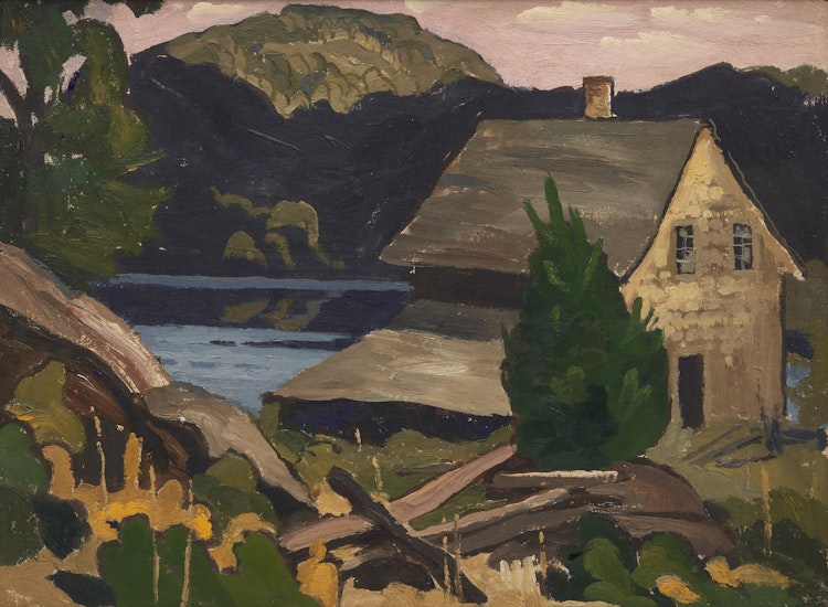 Artwork by Frederick Alexander Fraser, Untitled (Old Macy's Farm House, Fox Lake, Muskoka)
