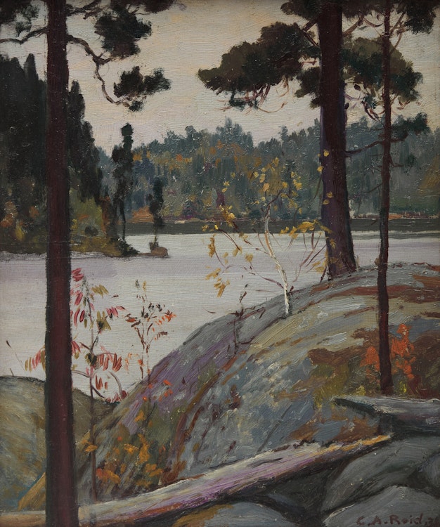 Artwork by George Agnew Reid, Silvery Rocks, 1934