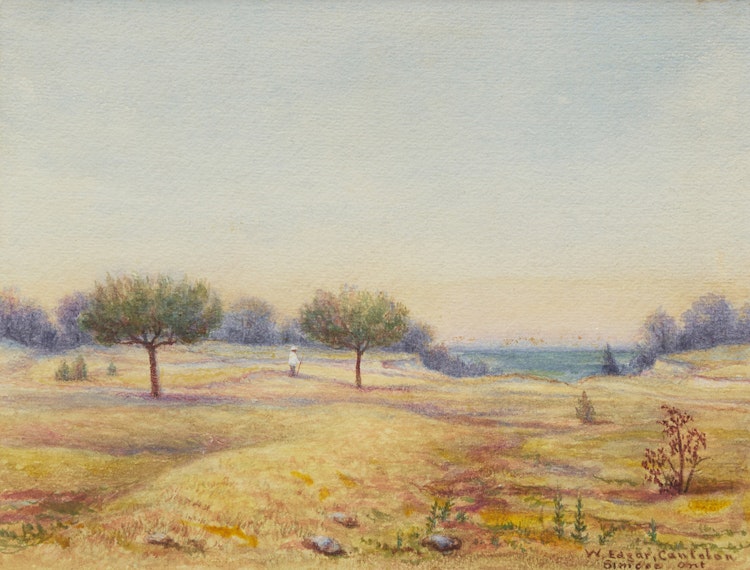 Artwork by W. Edgar Cantelon, Site of Arsenal and Earthworks, Turkey Point, Ontario