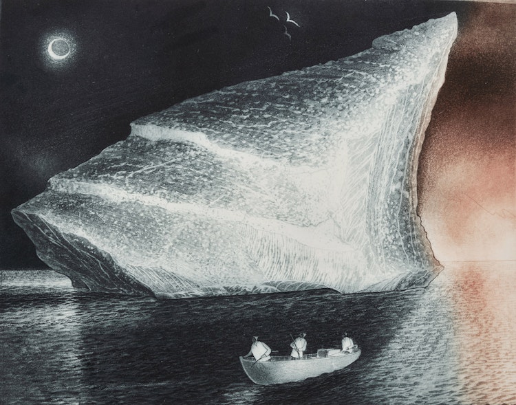 Artwork by David Lloyd Blackwood, Seabird Hunters