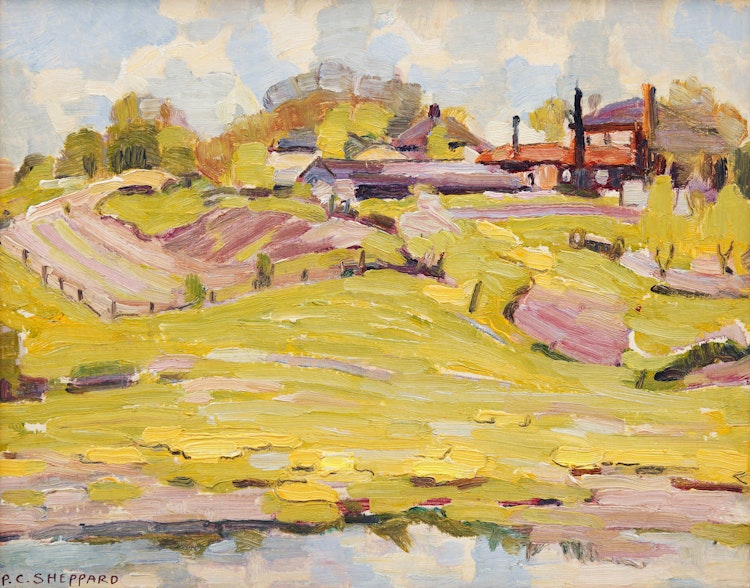 Artwork by Peter Clapham Sheppard, Springtime in the Valley